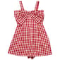 Girls (7-12) Rare Editions Sleeveless Bow Top Gingham Romper - image 1