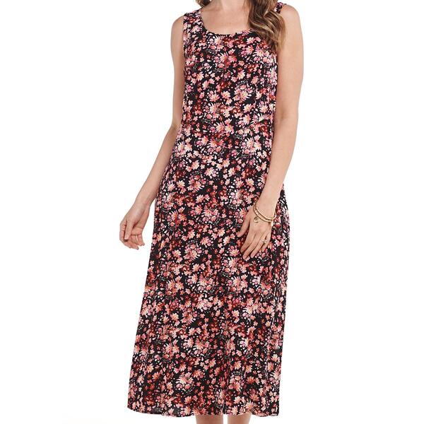Womens Connected Apparel Sleeveless Floral Midi Dress