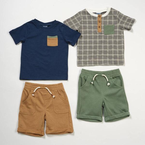 Toddler Boy Little Lad&#40;R&#41; 4pc. Checkered Mix & Match Shorts Set - image 