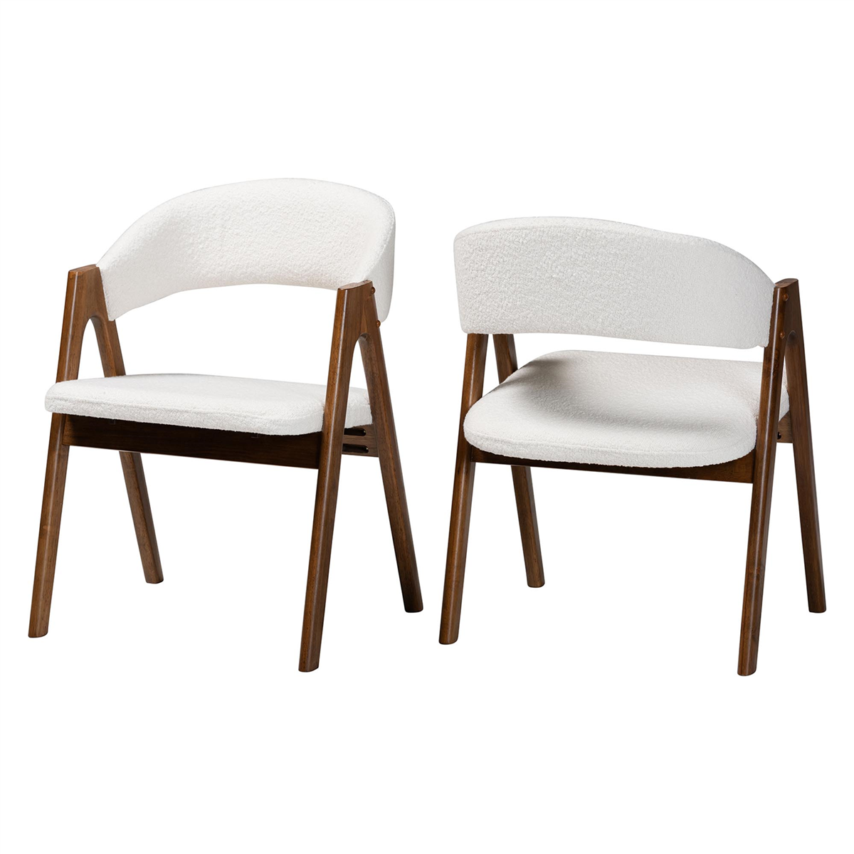 Baxton Studio Virden Boucle Upholstered Dining Chair - Set of 2