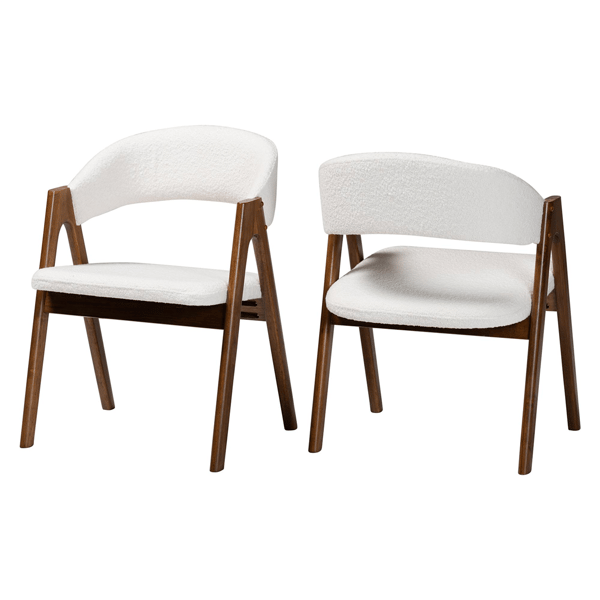 Baxton Studio Virden Boucle Upholstered Dining Chair - Set of 2 - image 