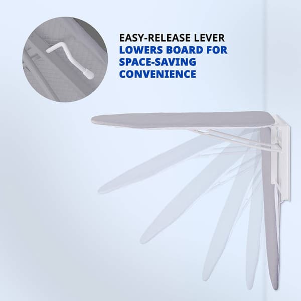 Ivation Wall Mounted Fold Down Iron Board w/ Removable Cover
