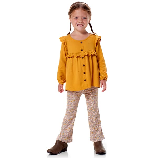 Toddler Girl Nannette Glitter Button Top & Flared Leggings Set - Boscov's