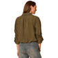 Petite Democracy 3/4 Tuck Sleeve Solid Button Front Blouse - image 2