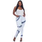 Plus Size White Mark Tie Dye Light Blue Jeans - image 5