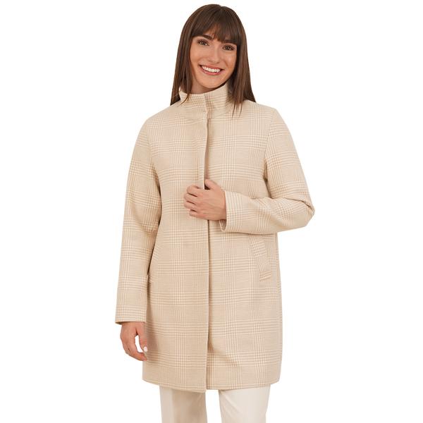 Petite Nine West Full Zip Stand Collar Faux Wool Walker