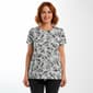 Womens Bobeau Short Sleeve Leaf Abstract Tee - image 1