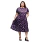 Plus Size 24/7 Comfort Apparel Purple Flare Midi Pocket Dress - image 4