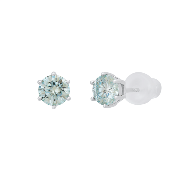 Saffron 0.5ctw. Turquoise Moissanite Diamond Stud Earrings