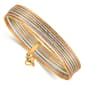 14kt. Dangle Heart Tri-Color Set of 7 Textured Bangles - image 1