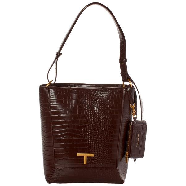 Tahari Leland Crocodile Shoulder Bag - image 