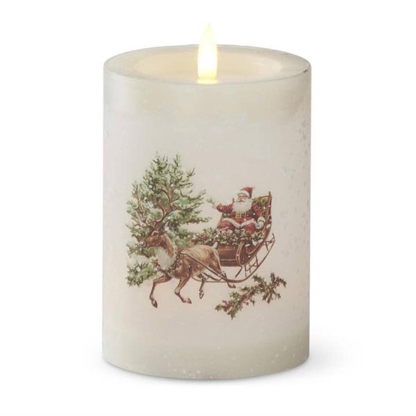 K&K Interiors Deer Winter Scene LED Candle - image 