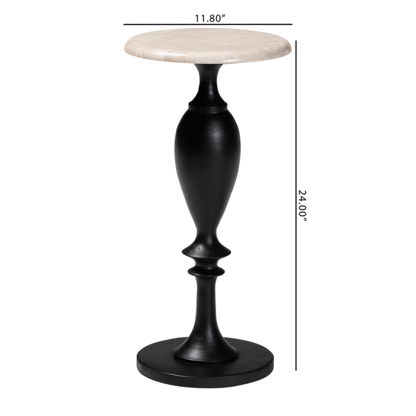 bali & pari Perlita End Table with Marble Stone Top