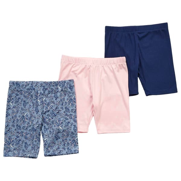 Girls &#40;4-6x&#41; BTween&#40;R&#41; 3pk. Floral/Solid & Rib Yummy Bike Shorts - image 