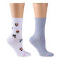 Womens Dr. Motion 2pk. Cat Bandana and Solid Diabetic Crew Socks - image 1