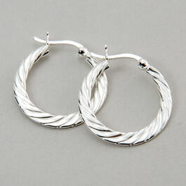 Marsala Sterling Silver Rope Twist Hoop Earrings