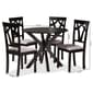 Baxton Studio Luise Modern Dark Brown Wood 5pc. Dining Set - image 8