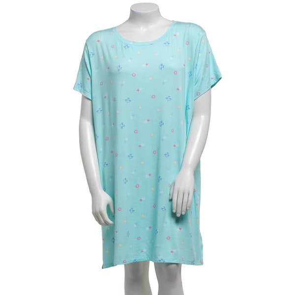 Plus Size Jaclyn Short Sleeve Tossed Icon Neck Nightshirt - image 