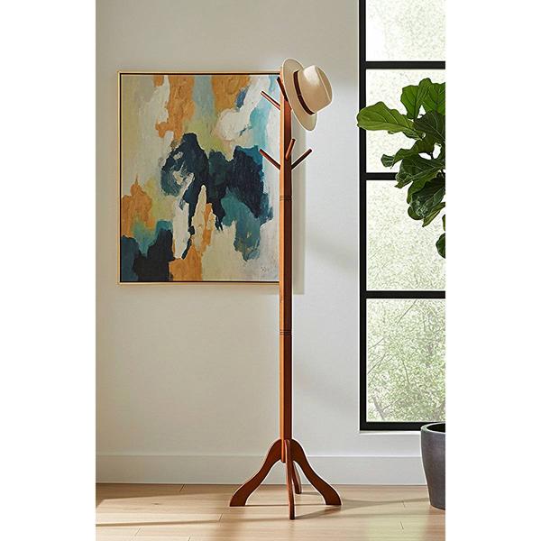 Casual Contemporary Living Solid Acacia Hall Tree Coat Rack