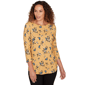 Womens Emaline Key Items 3/4 Sleeve Boat Neck Floral Top - image 1