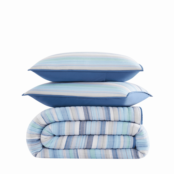 Oceanfront Resort Clearwater Yarn Dye Stripe 3pc. Quilt Set