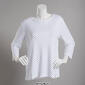 Petite Hasting & Smith 3/4 Sleeve Polka Dot Open Crew Neck Tee - image 2