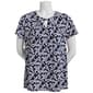 Womens Notations Short Sleeve Grommet Bar Neck Shell Blouse - image 1
