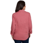 Plus Size Ruby Rd. Game Of Luxe Rib Trim Button Front Knit Top - image 2