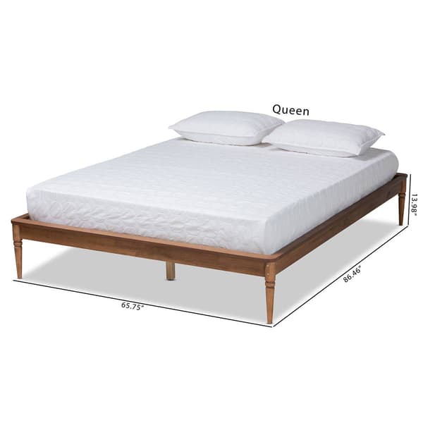 Baxton Studio Tallis Classic Brown Wood Queen Size Bed Frame - image 