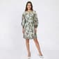 Womens Vivid Aura Long Balloon Sleeve Floral Shirtdress - image 1