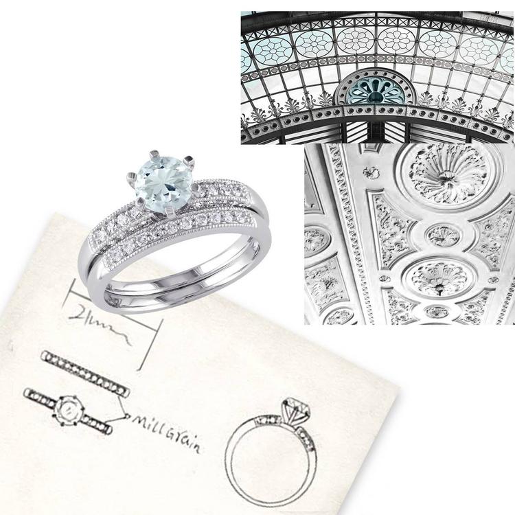 Gemstone Classics™ 10kt. White Gold Aquamarine Bridal Set