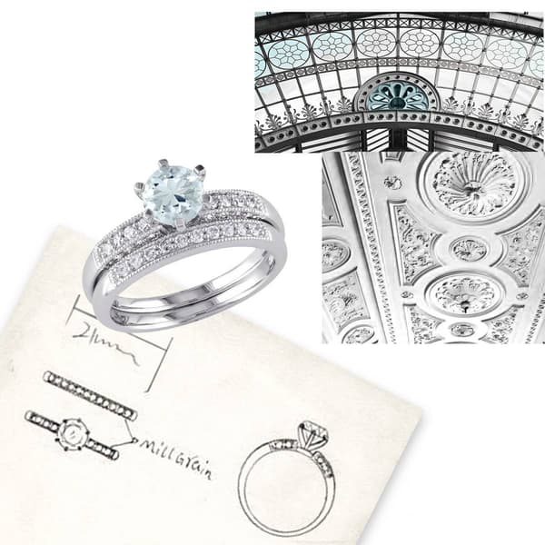 Gemstone Classics&#8482; 10kt. White Gold Aquamarine Bridal Set