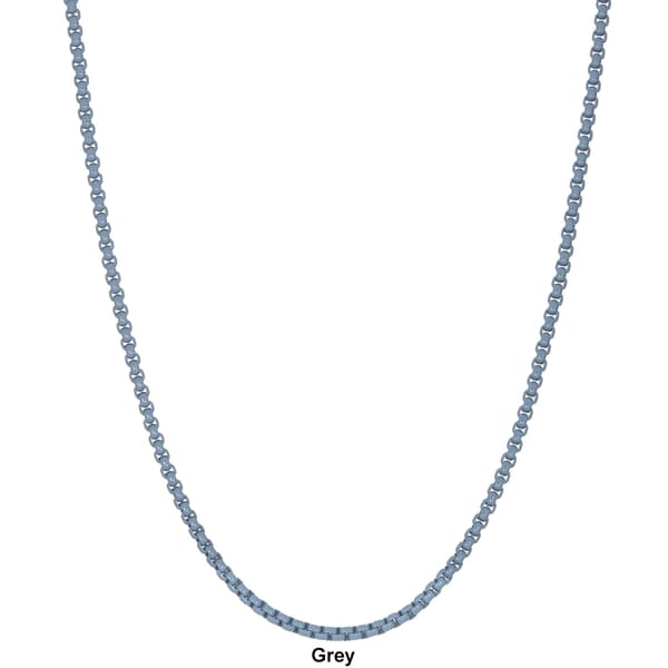 Mens Lynx Stainless Steel Acrylic Coated Box Chain Necklace