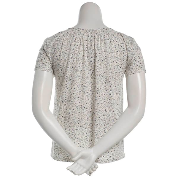 Petite Hasting & Smith Short Sleeve Ditsy Floral Peasant Tee