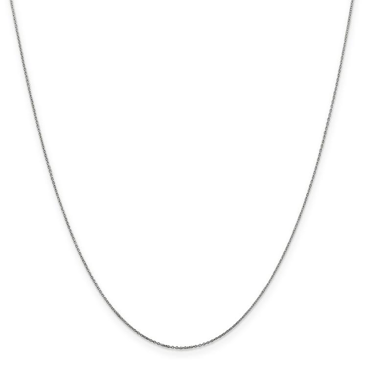 Unisex Gold Classics(tm) .6mm. White Gold Diamond Cut Cable Necklace
