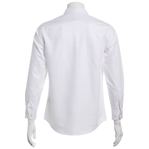 Mens Tom Baine Slim Fit Bamboo Jacquard Dress Shirt - White