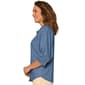 Womens Democracy 3/4 Sleeve Button Down Denim Blouse - image 3