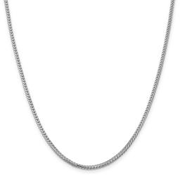 Unisex Gold Classics(tm) 2.0mm. 14k White Gold Solid Franco Necklace