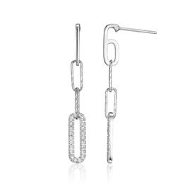 Forever Facets Sterling Silver Post Drop Earrings