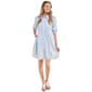 Womens da-sh Roll Tab Sleeve Stripe Tier Shirtdress - image 1