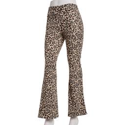 Juniors Derek Heart High Rise Ribbed Leopard Flare Leggings