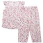 Womens Sophia by Rene Rofe Roses Ruffle Sleeve Capri Pajama Set - image 1