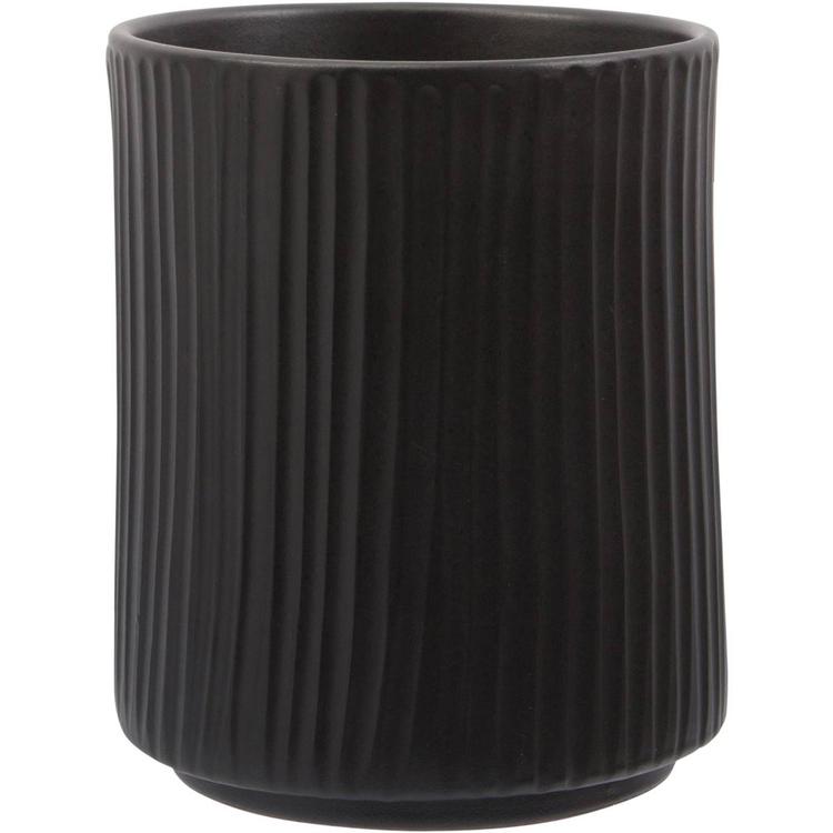 Home Essentials 7in. Round Matte Striped Utensil Crock