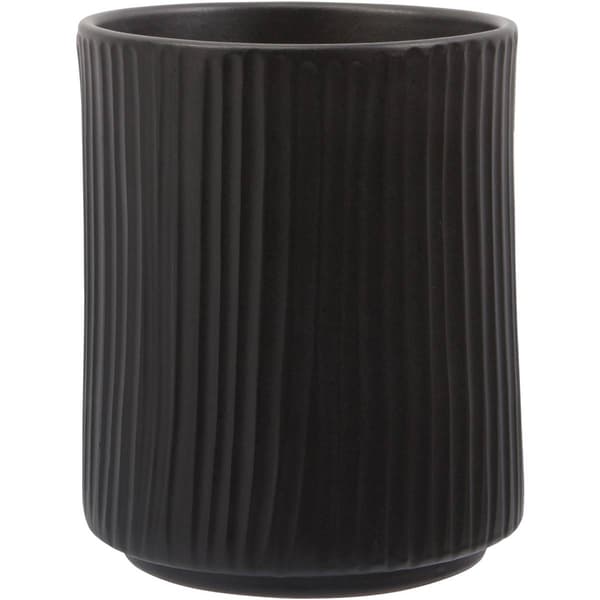Home Essentials 7in. Round Matte Striped Utensil Crock - image 