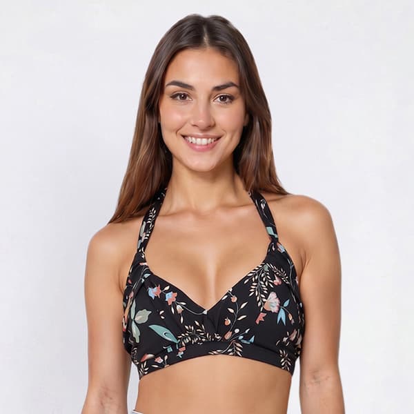 Womens Cupshe Floral Cinched Halter Bralette Swim Top
