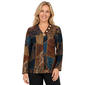 Womens Ali Miles Long Sleeve V Neck With Button Detail Floral - image 1