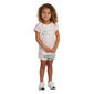 Girls &#40;4-6x&#41; adidas&#40;R&#41; Short Sleeve Logo Tee & Marbled Shorts Set - image 1