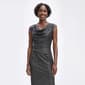 Womens Connected Apparel Drape Neck Metallic Sheath Dress - image 2