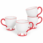 Sango Splash of Cheers 16oz. Red & White Coffee Mugs - Set of 4 - image 1