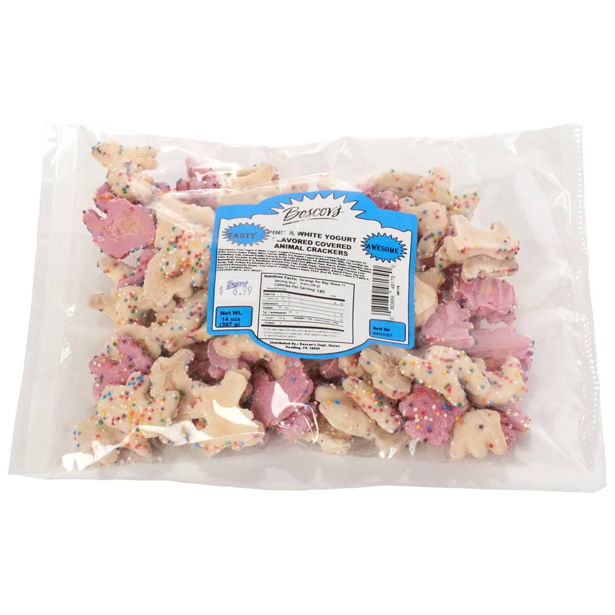 Boscov''s Pink & White Yogurt Covered Animal Crackers